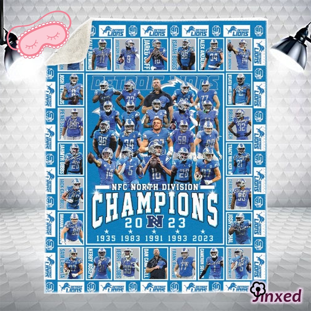 Nfc North Division Champions 2023 Detroit Lions Fleece Blanket 